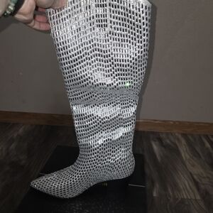 Cape Robbin Silver Metallic Heeled Boots